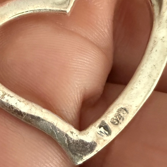 925 Italian Sterling Silver Floating Heart Marcasite Pendant + 16.5” Chain $139 - Picture 3 of 4